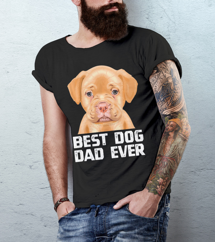 Best Dog Dad Ever Brown Pit Bull Dad T-Shirt