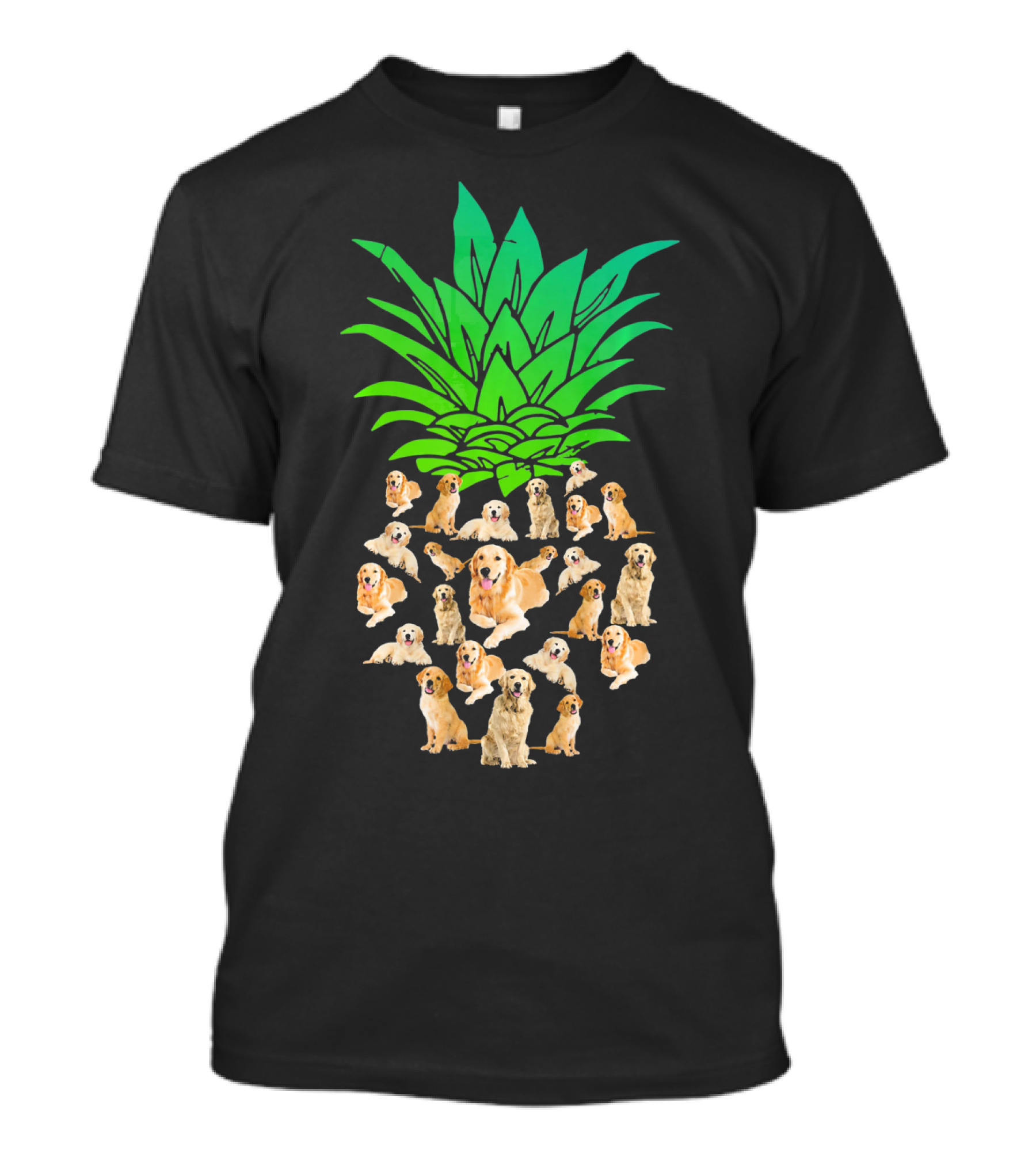 Golden Retriever Puppies In Pineapple Shape T-Shirt