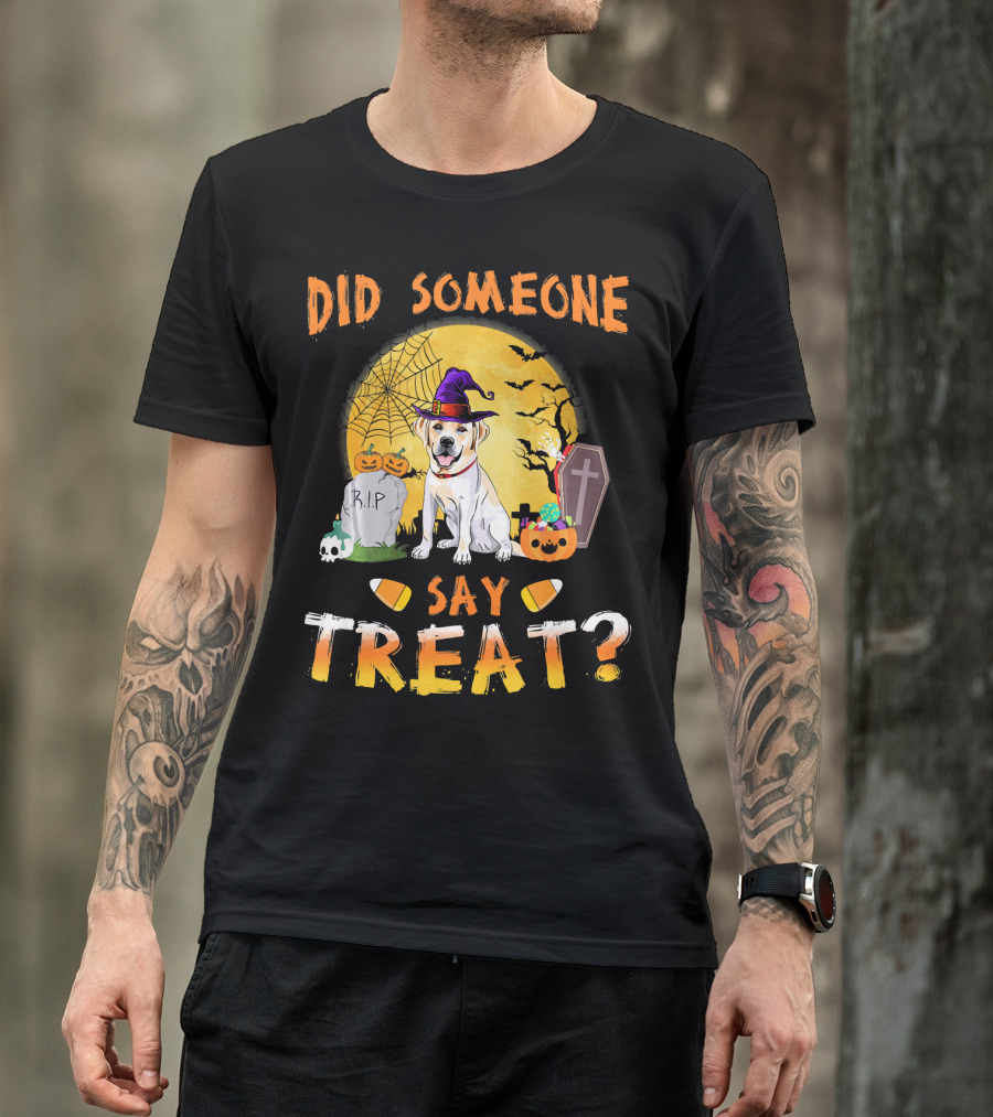 Did Someone Say Treat Labrador Retriever Halloween Scene T-Shirt