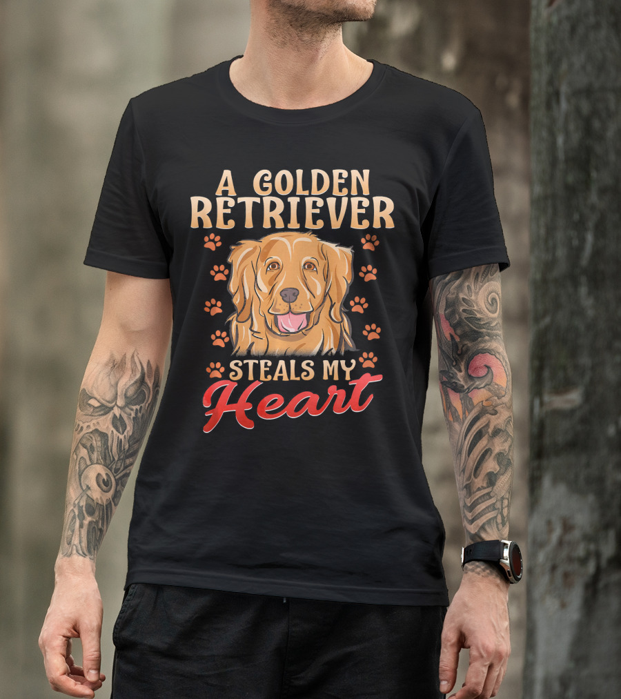 A Golden Retriever Steals My Heart T-Shirt