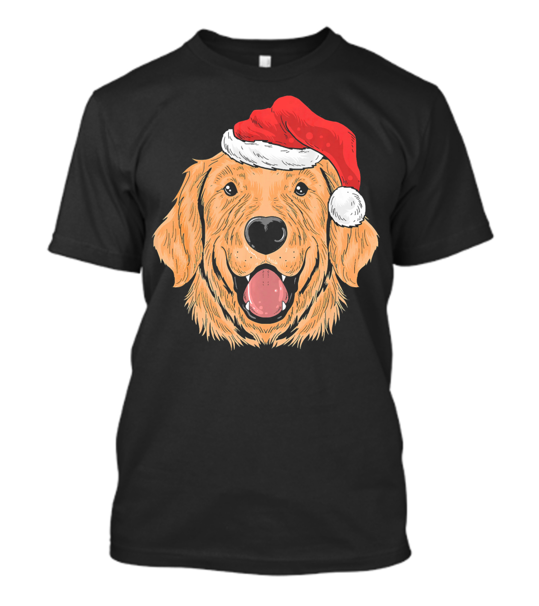 Christmas Golden Retriever Santa Hat T-Shirt