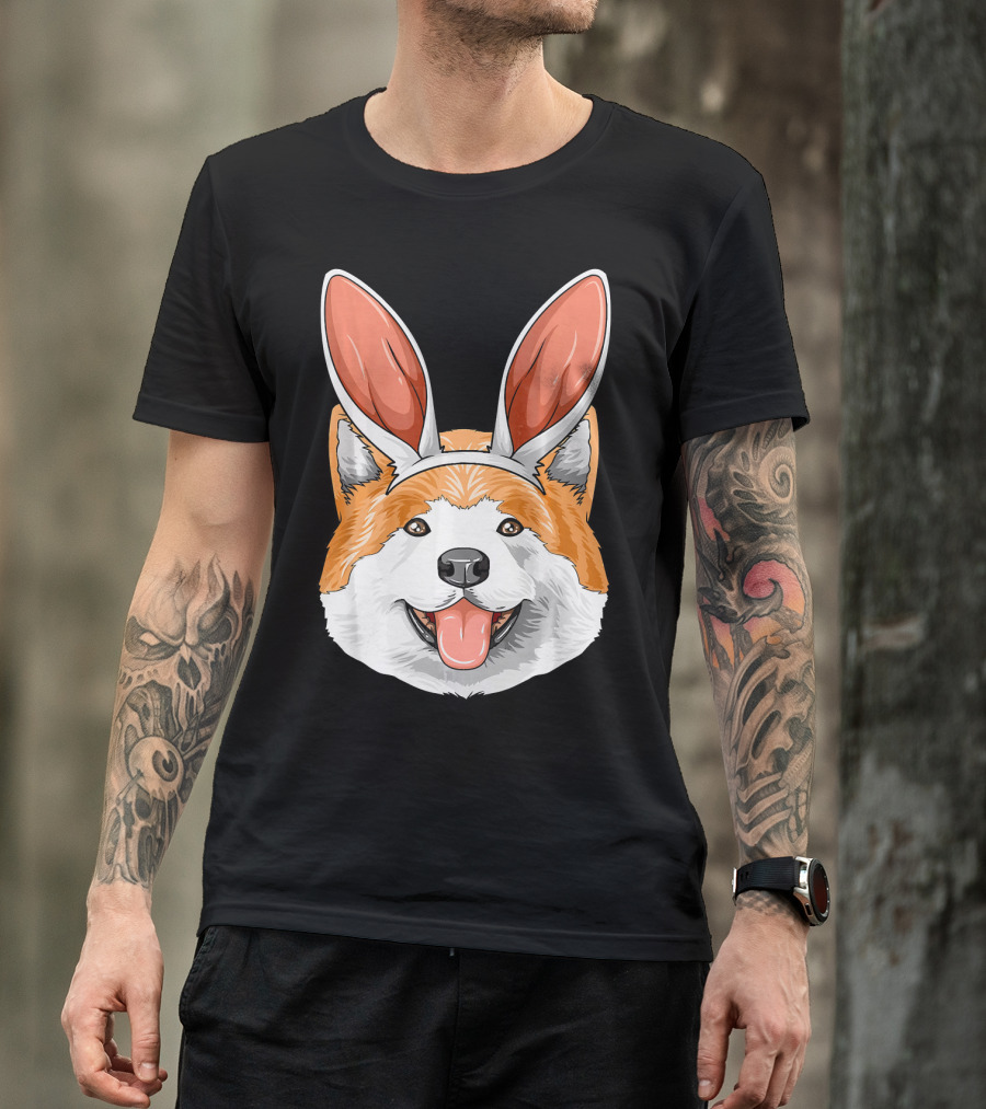 Akita Bunny Ears Easter Akita Dog T-Shirt