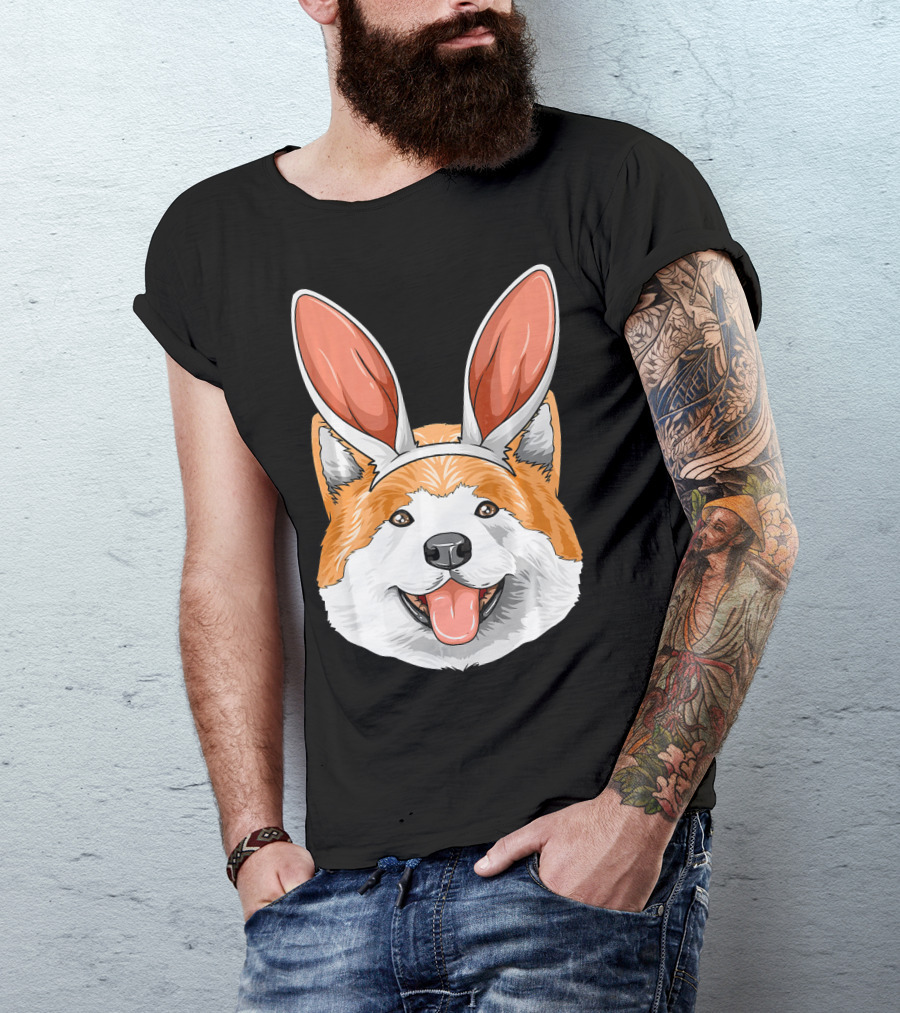 Akita Bunny Ears Easter Akita Dog T-Shirt