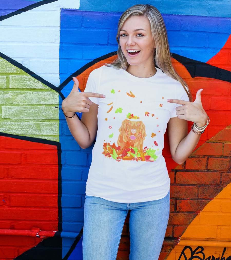 Happy Thanksgiving Golden Retriever Fall Harvest T-Shirt