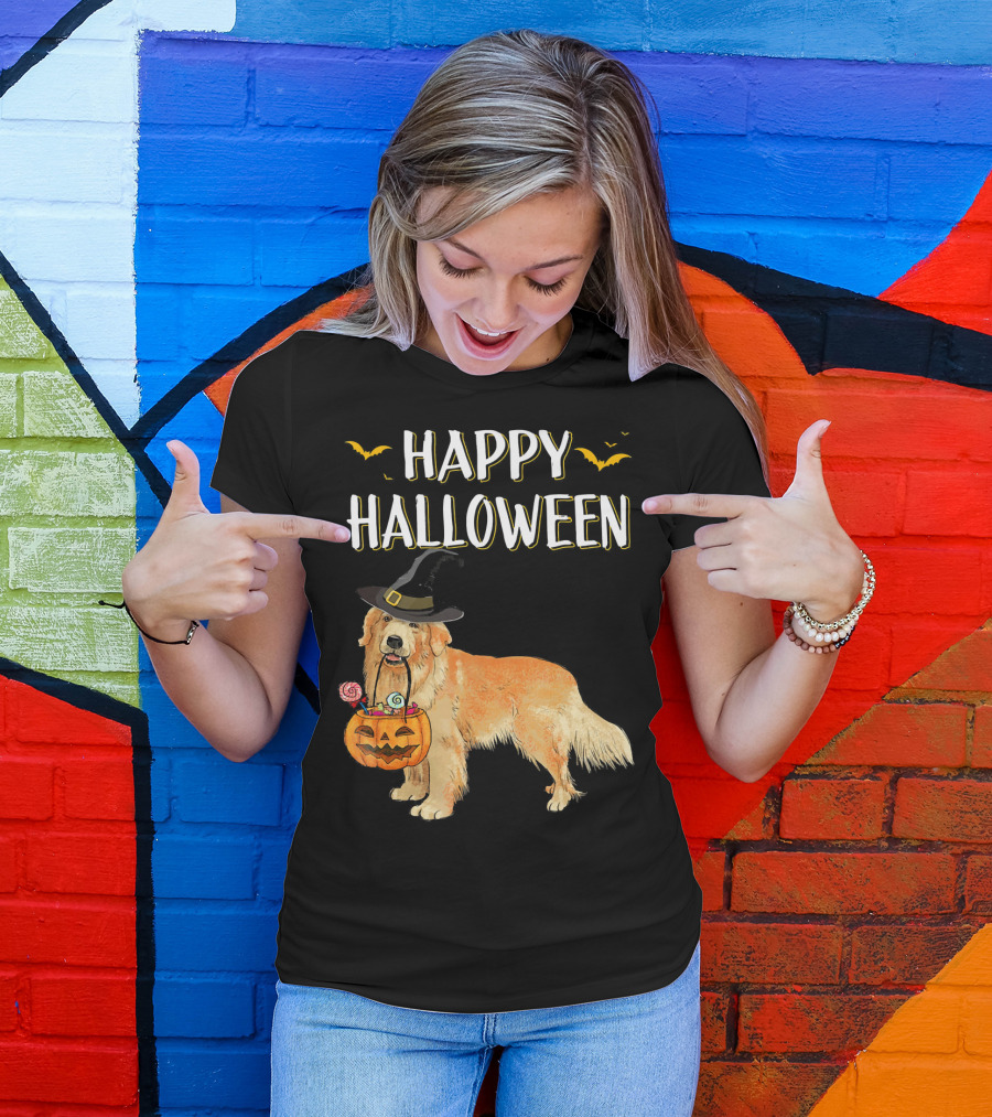 Happy Halloween Cute Golden Retriever T-Shirt