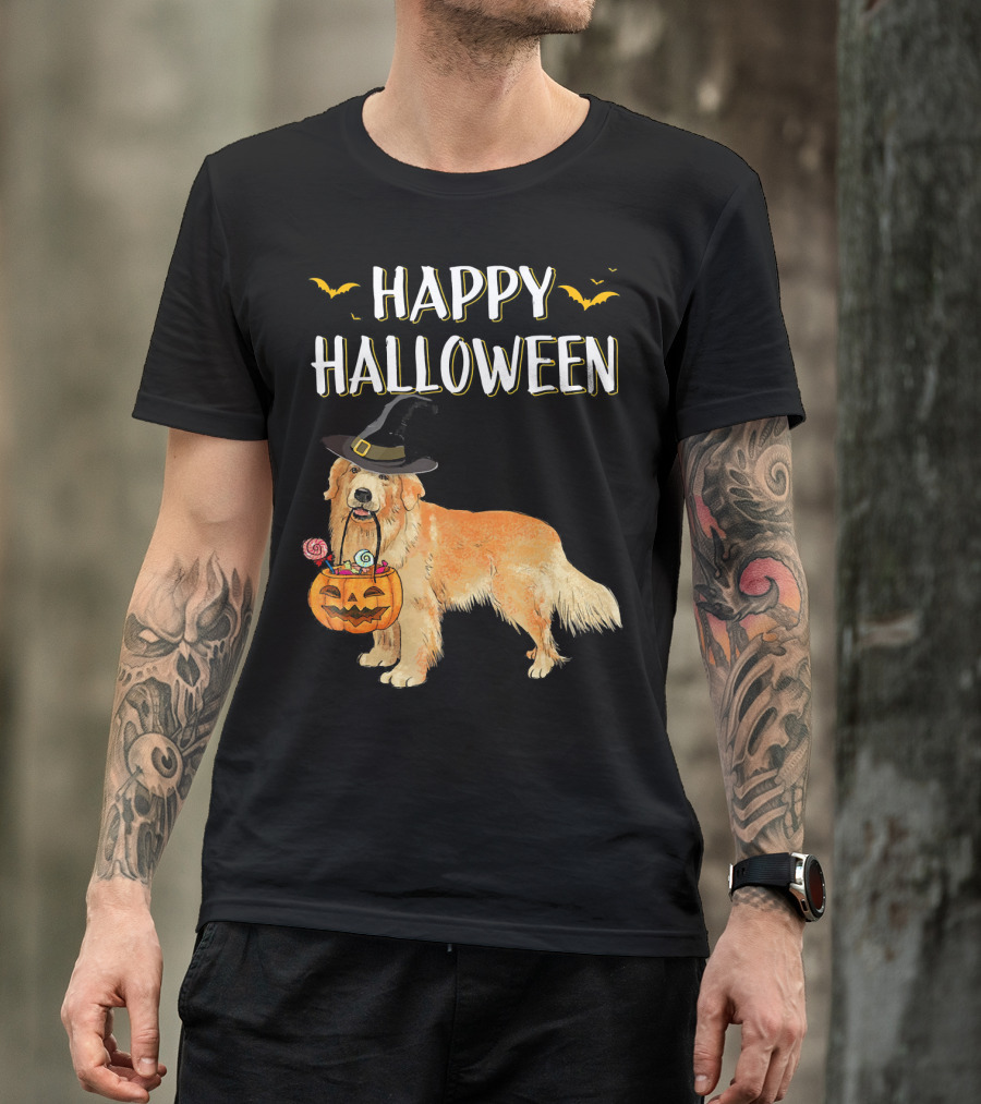 Happy Halloween Cute Golden Retriever T-Shirt