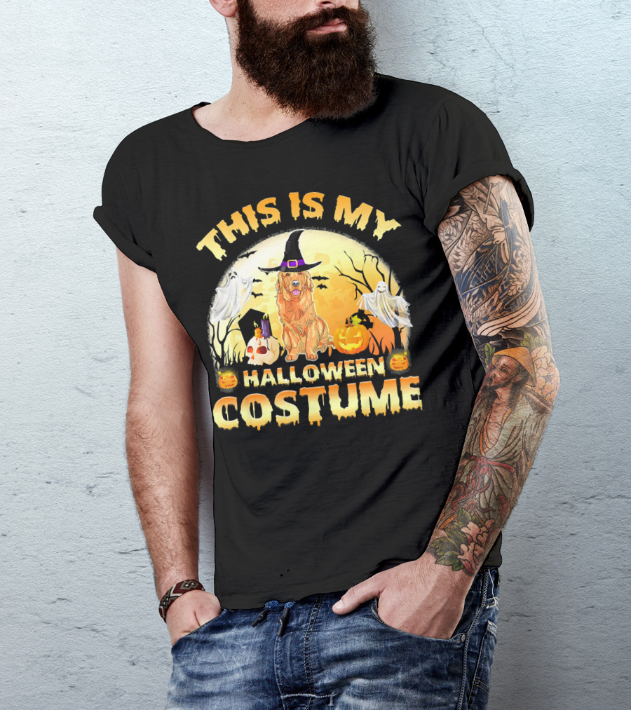 This Is My Halloween Costume Golden Retriever Dog Witch Pumpkin T-Shirt