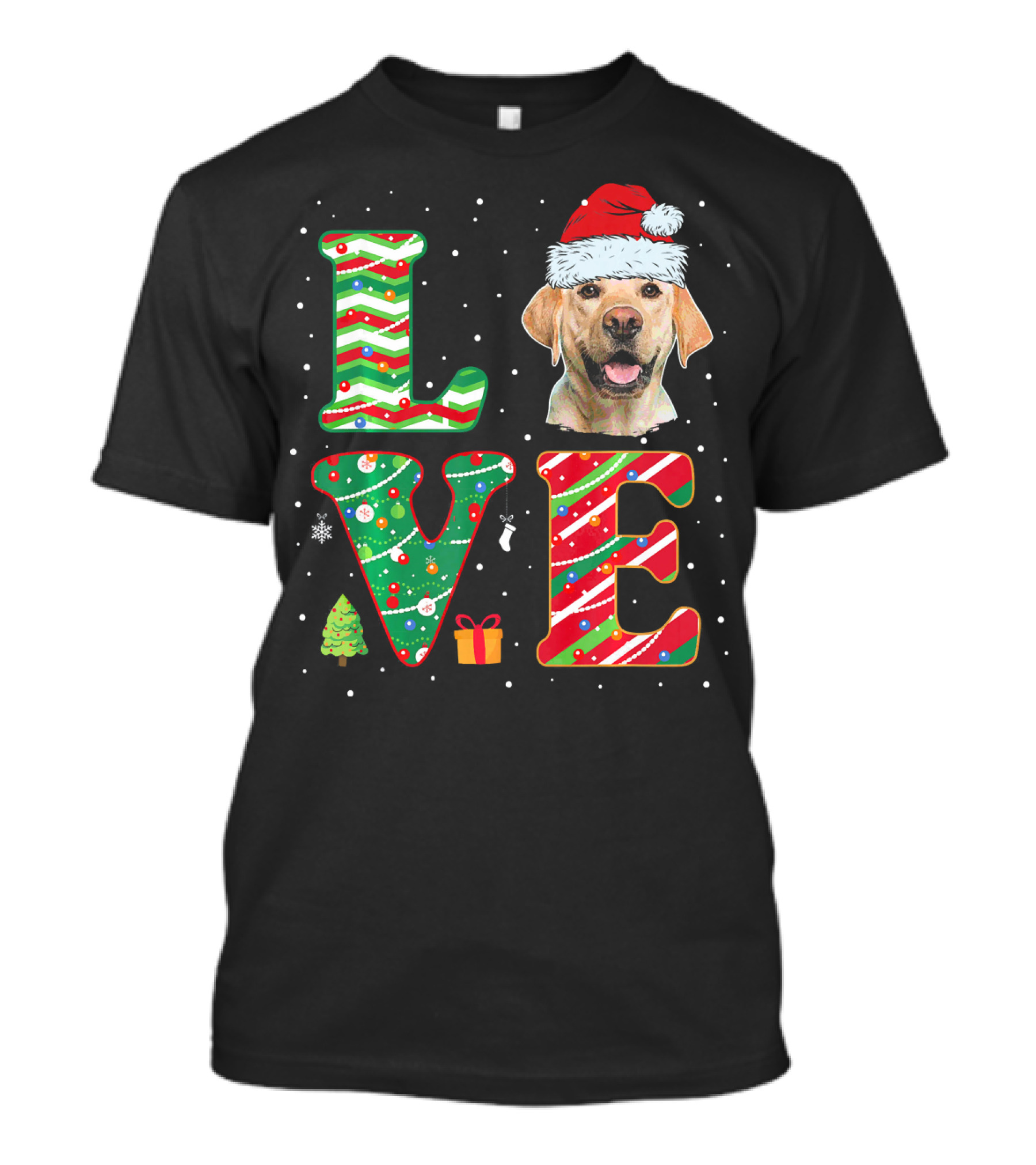 Funny I Love Labrador Retriever Christmas Santa Hat Holiday Festive T-Shirt