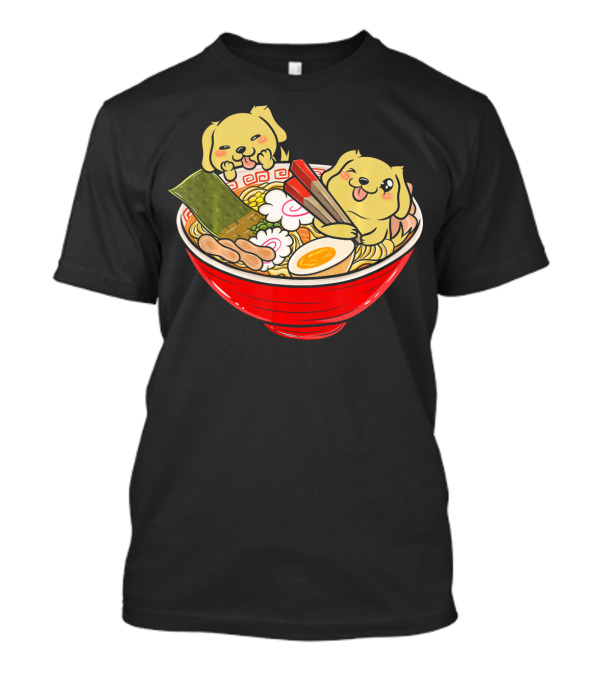 Golden Retriever Ramen Bowl Kawaii Japan Cute Dog T-Shirt