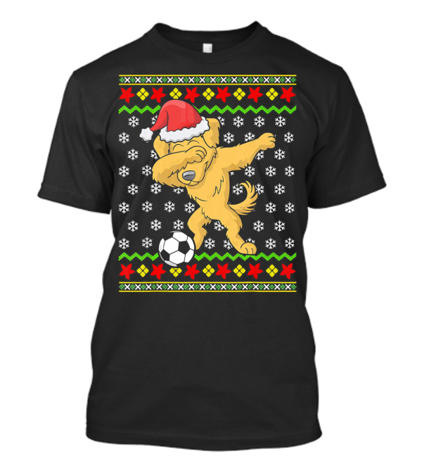 Golden Retriever Dabbing Soccer Christmas T-Shirt