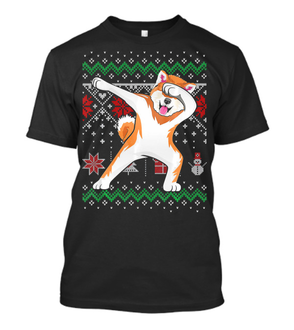 Akita Inu Dabbing Christmas T-Shirt