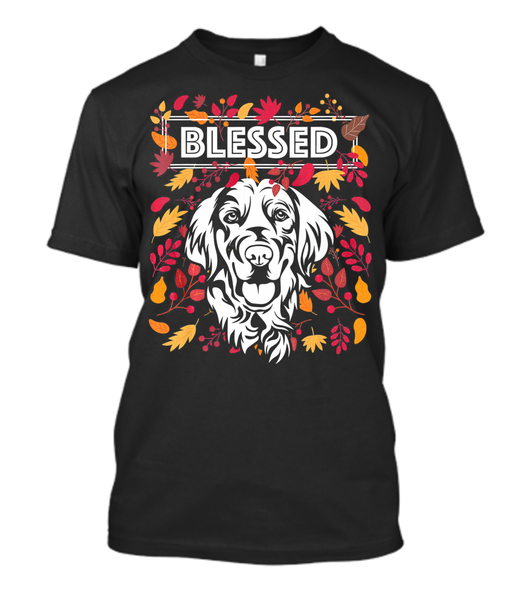 Blessed Golden Retriever With Autumn Leaves T-Shirt