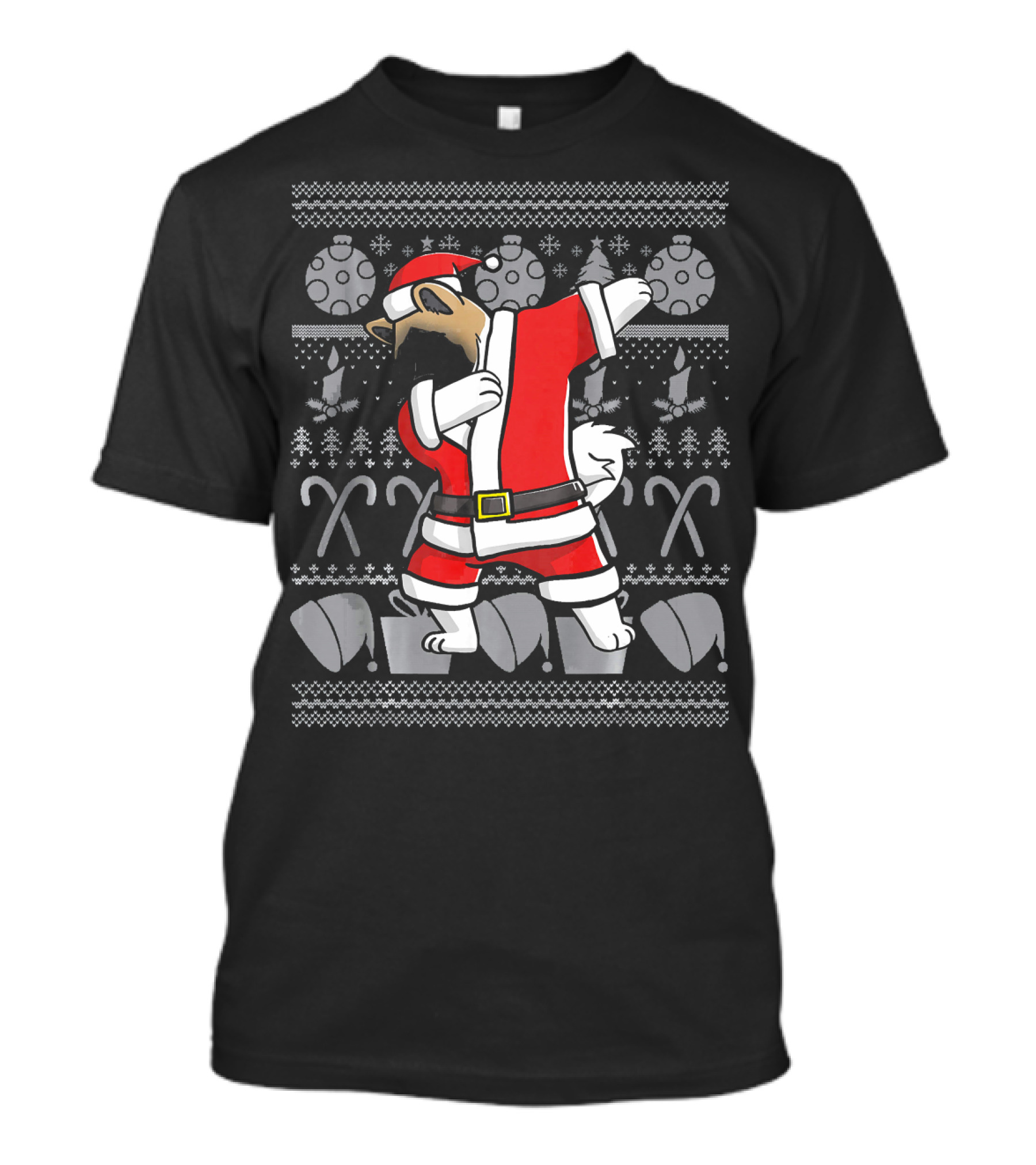 Santa Dabbing Akita Christmas Dab Dance Funny Dog T-Shirt