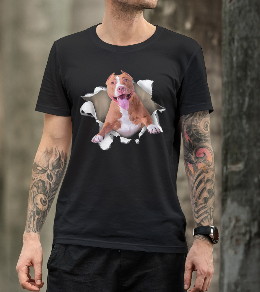 American Pit Bull Terrier Torn Inside Dog T-Shirt