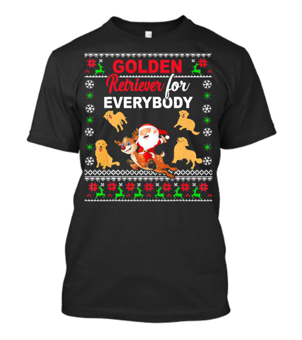 Golden Retriever For Everybody Santa Reindeer Christmas T-Shirt