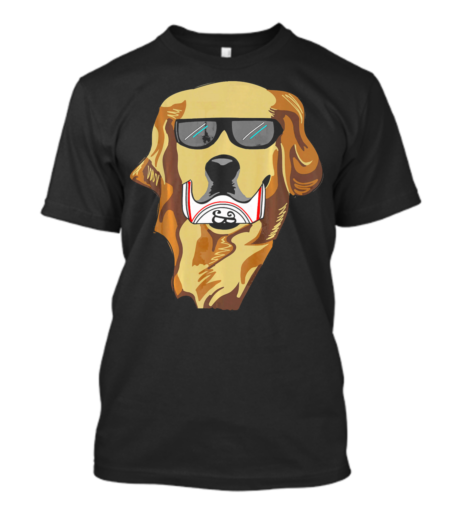 Funny Golden Retriever With Sunglasses And Beer Can Face T-Shirt