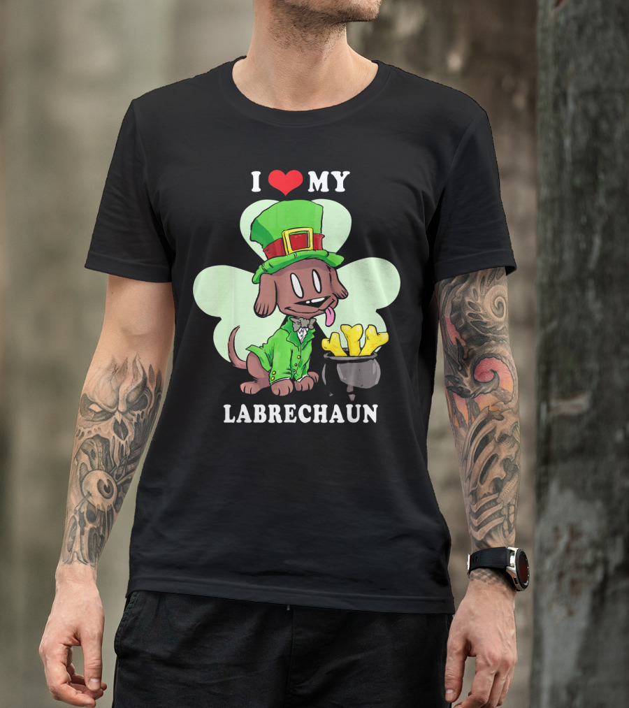 I Love My Labrechaun Chocolate Labrador Leprechaun T-Shirt