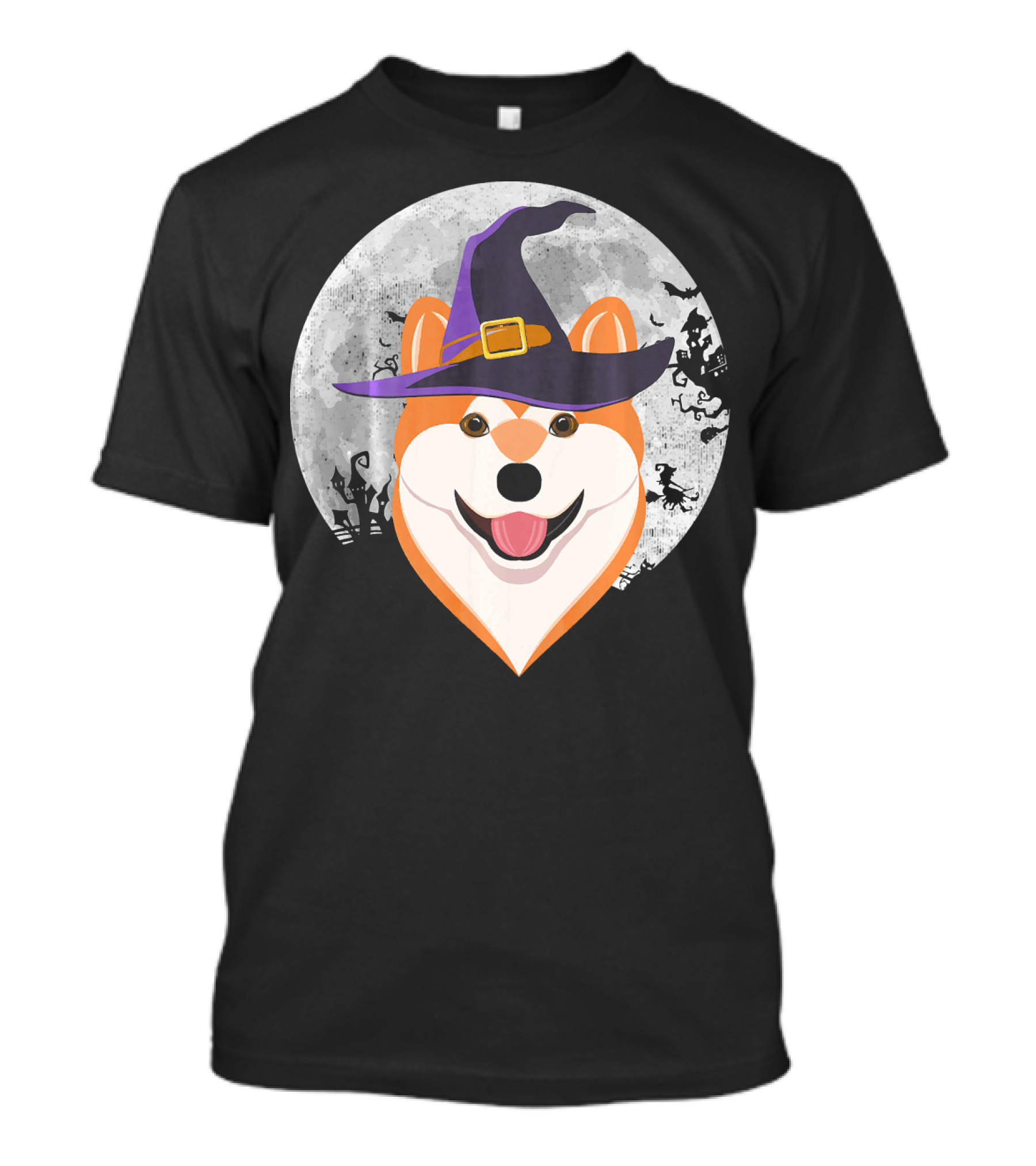 Akita Witch Moon Halloween Cosplay October T-Shirt