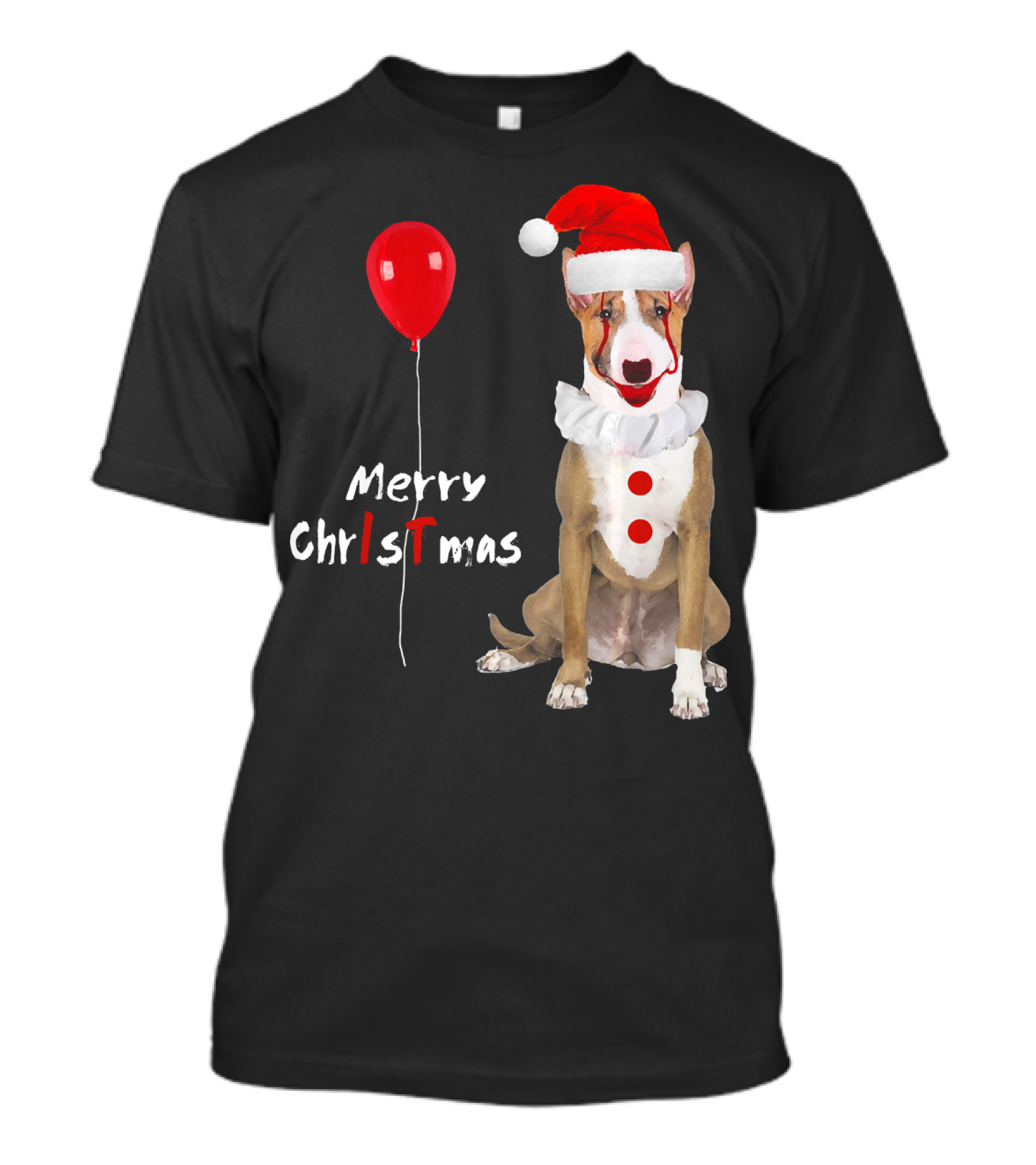 Merry Christmas American Pit Bull Terrier Horror Balloon T-Shirt