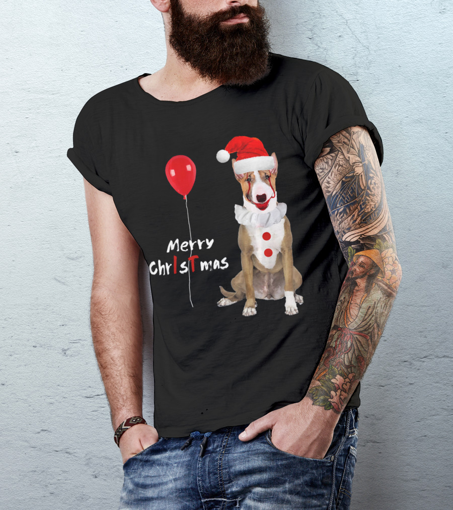 Merry Christmas American Pit Bull Terrier Horror Balloon T-Shirt