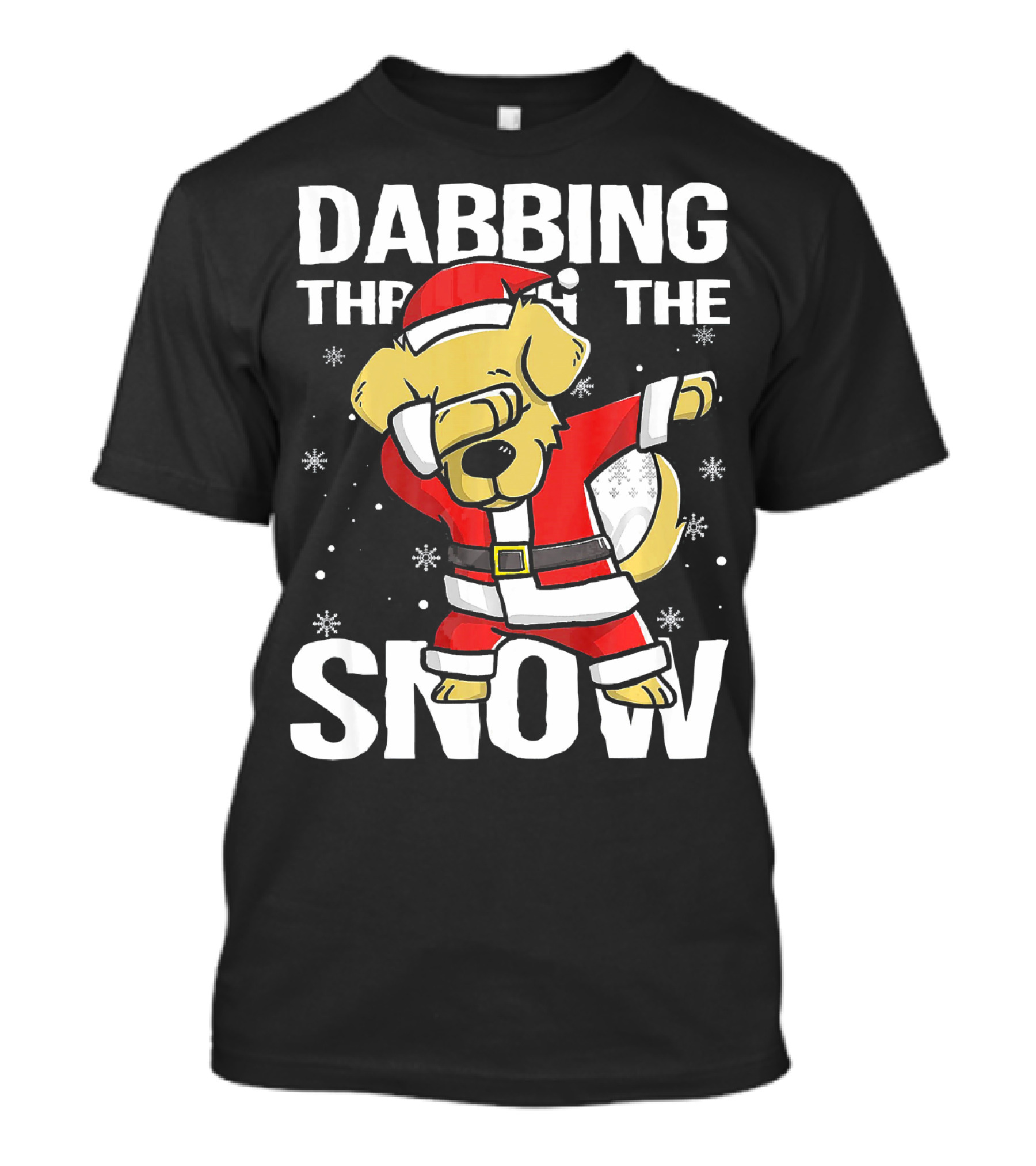 Dabbing Through The Snow Golden Retriever Santa T-Shirt