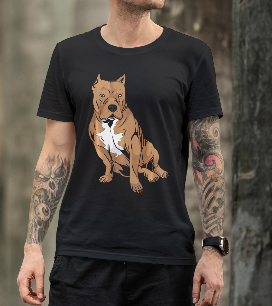 Pit Bull Dog White Brown Breed Companion T-Shirt