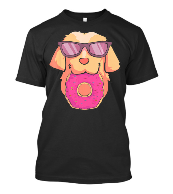 Golden Retriever Sunglasses Donut Fun Party T-Shirt