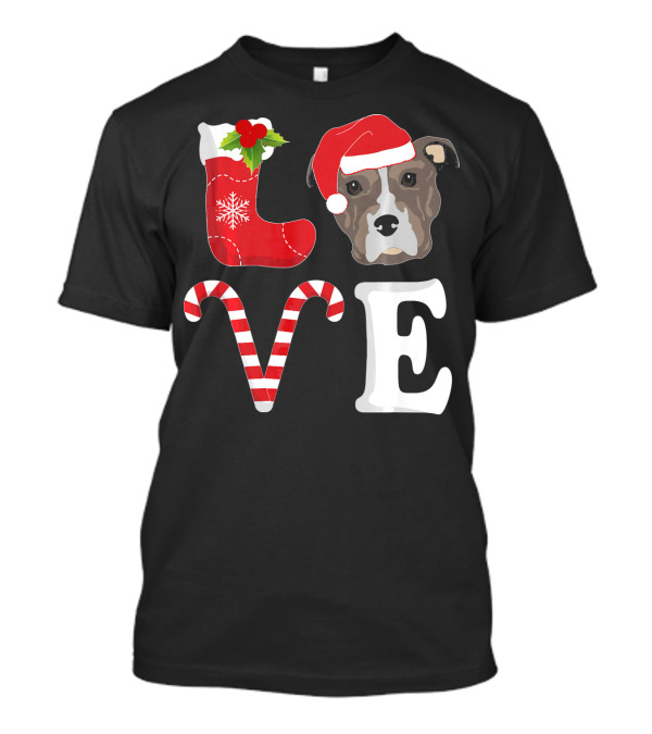 Pitbull Christmas Love Santa Pit Bull T-Shirt