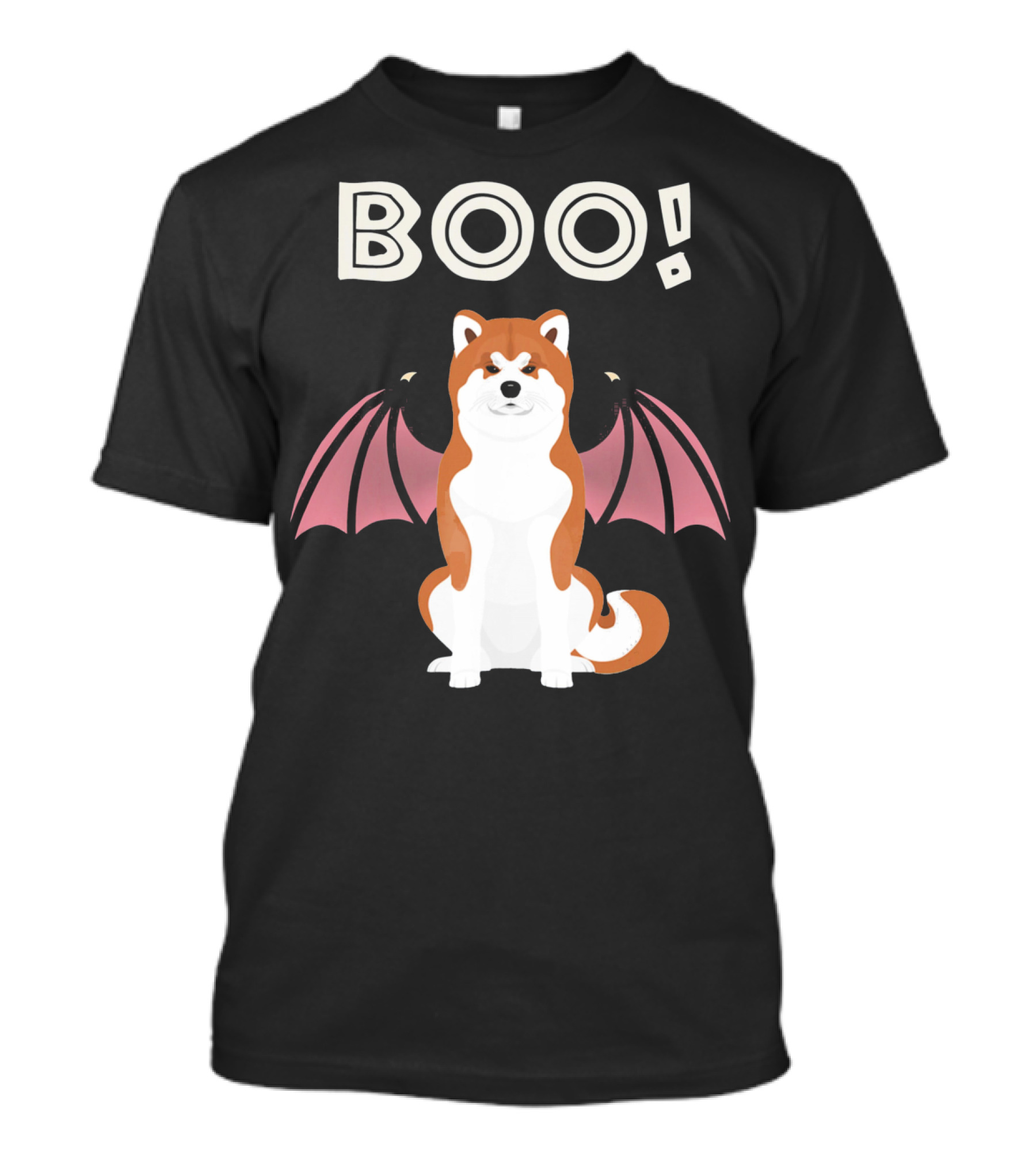 BOO Akita Bat Wings Halloween T-Shirt