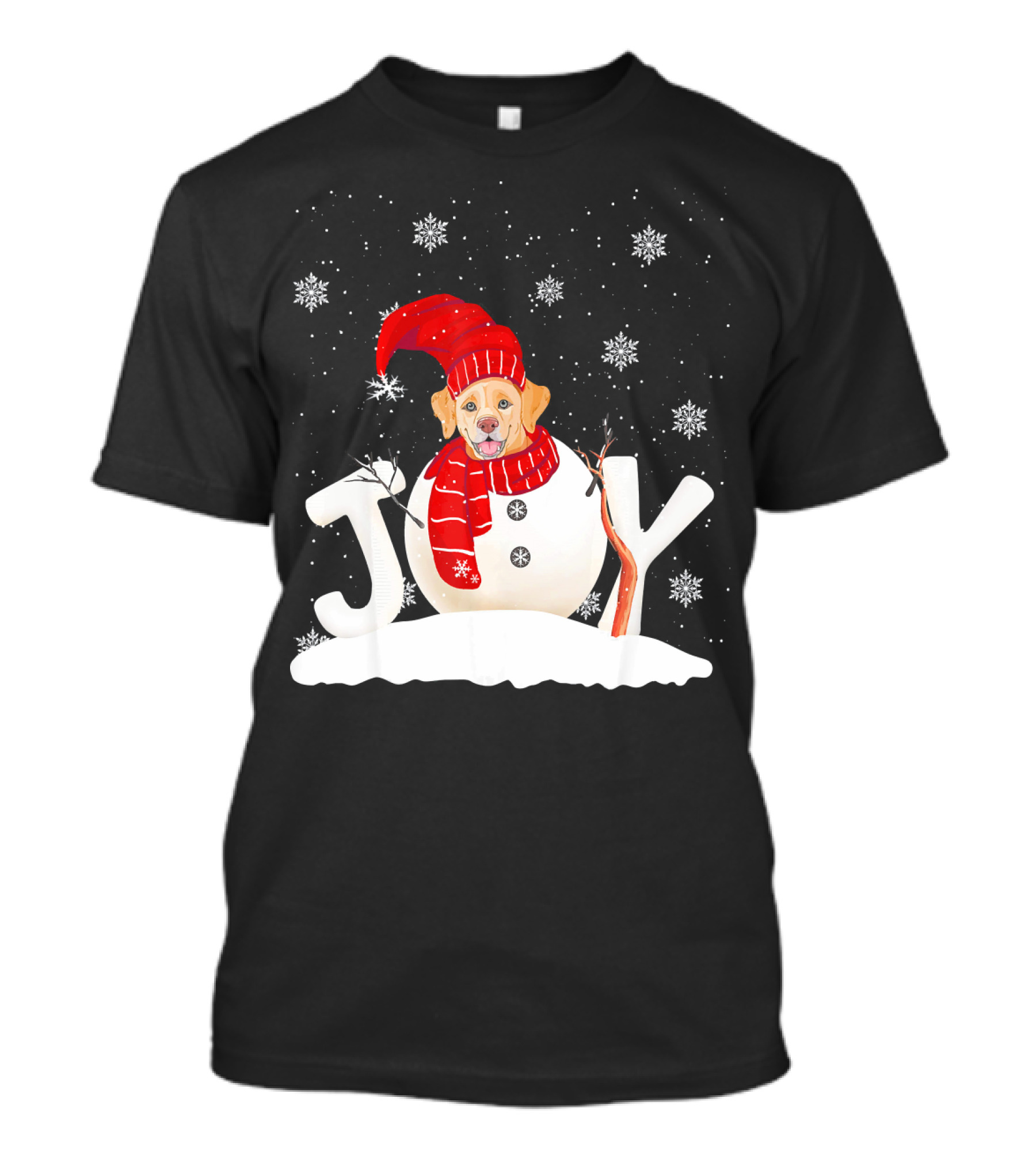 Joyful Snowman Golden Retriever Christmas Fun T-Shirt