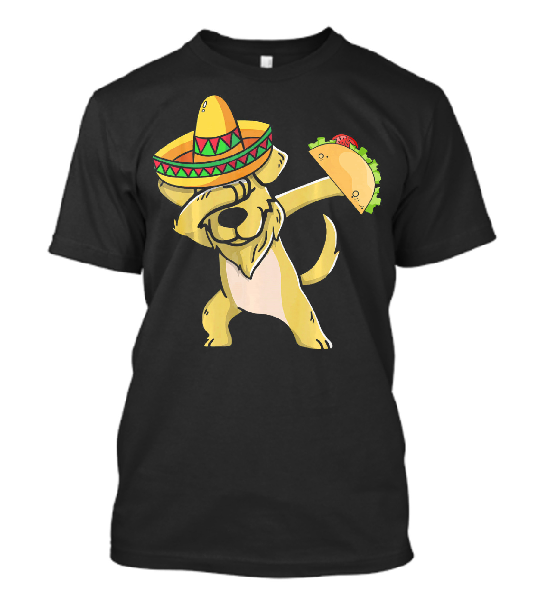 Dabbing Golden Retriever With Sombrero And Taco For Cinco De Mayo T-Shirt