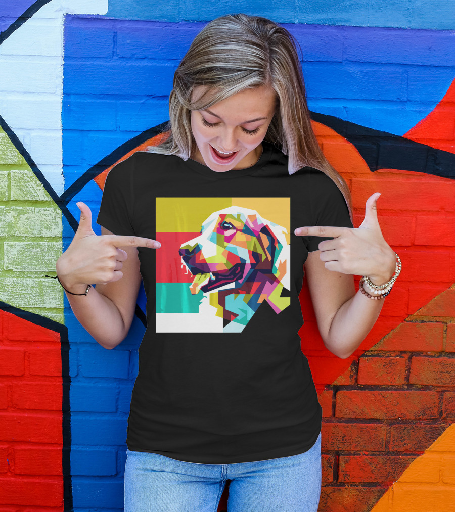 Golden Retriever Colorful Pop Art Golden Dog T-Shirt