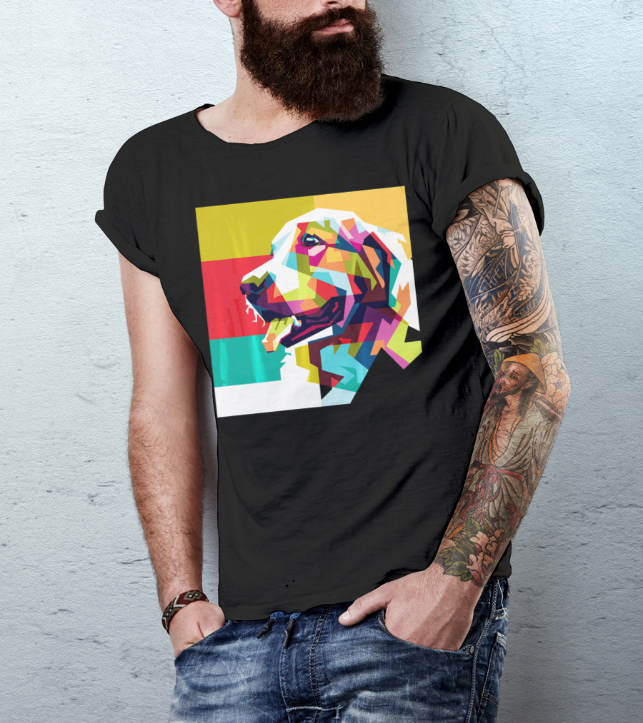 Golden Retriever Colorful Pop Art Golden Dog T-Shirt