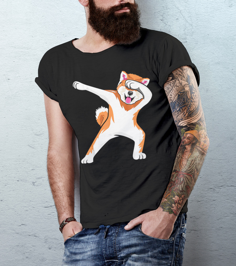BDAZ Akita Dog Dabbing Funny Dab T-Shirt