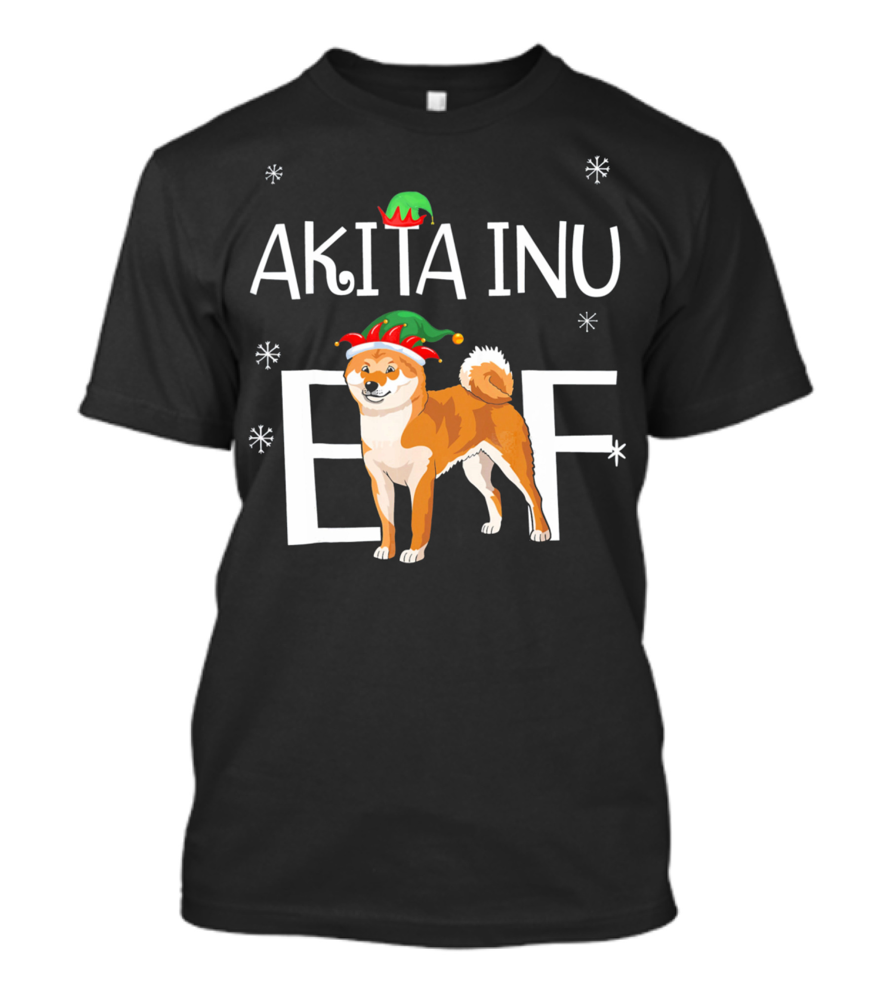 Akita Inu Dog Elf Holiday Festive Christmas T-Shirt