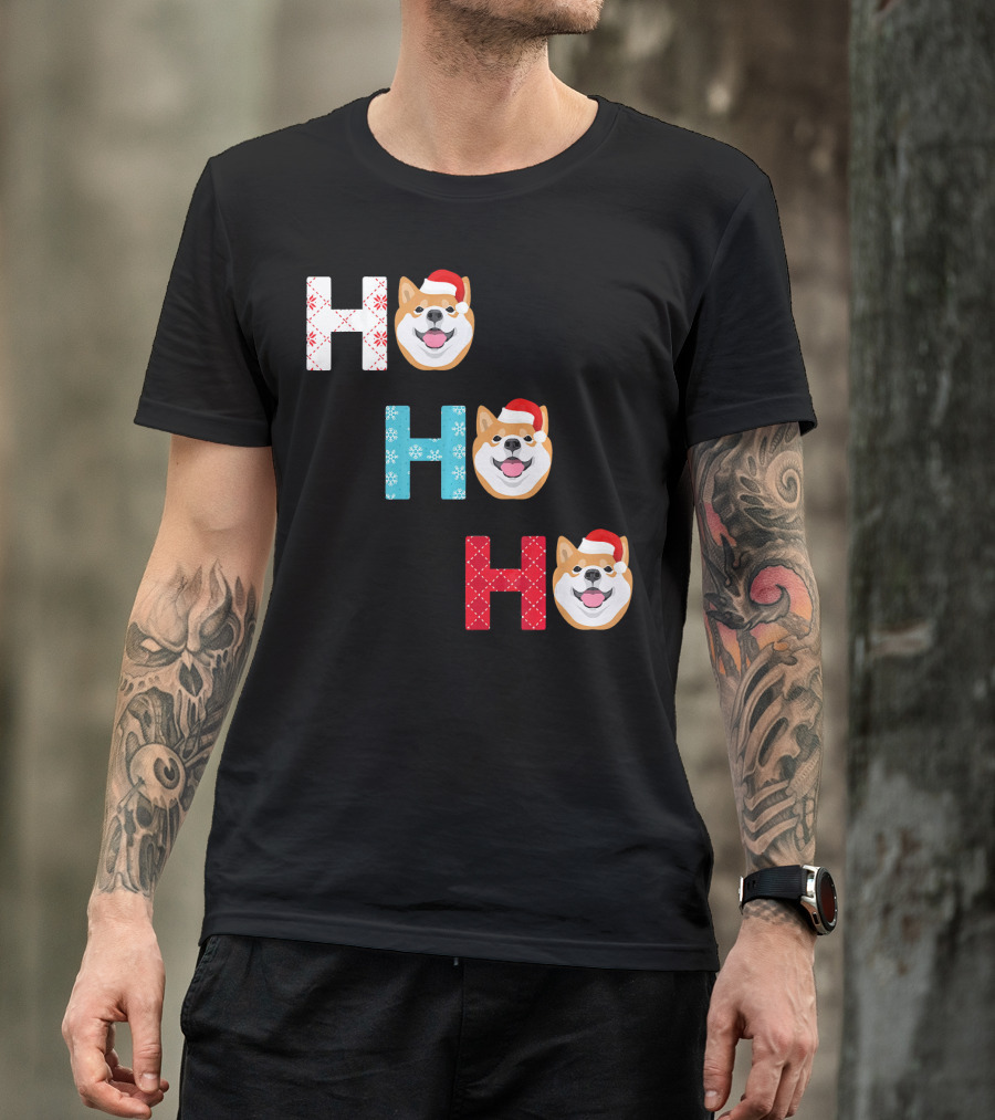 Ho Ho Ho Akita Santa Funny Christmas Dog T-Shirt
