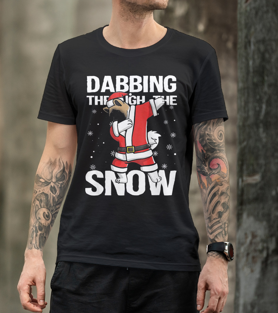 Dabbing Through The Snow Akita Santa Claus T-Shirt