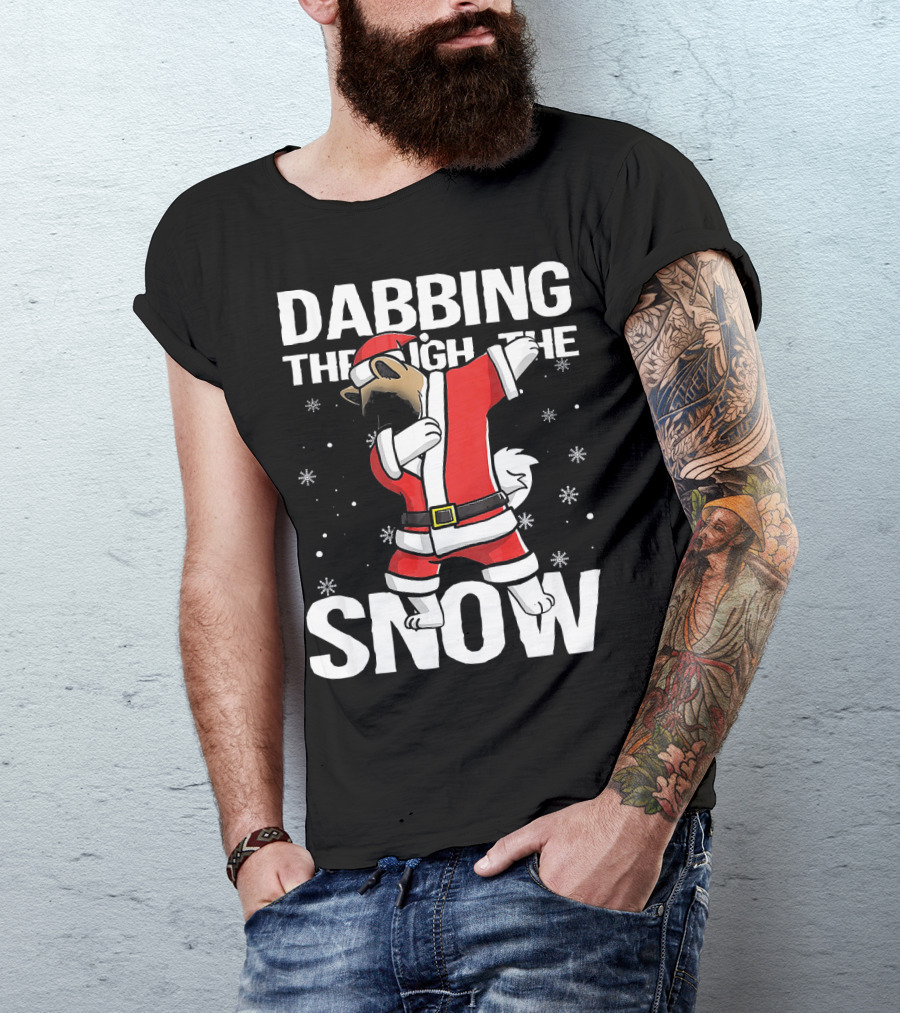 Dabbing Through The Snow Akita Santa Claus T-Shirt