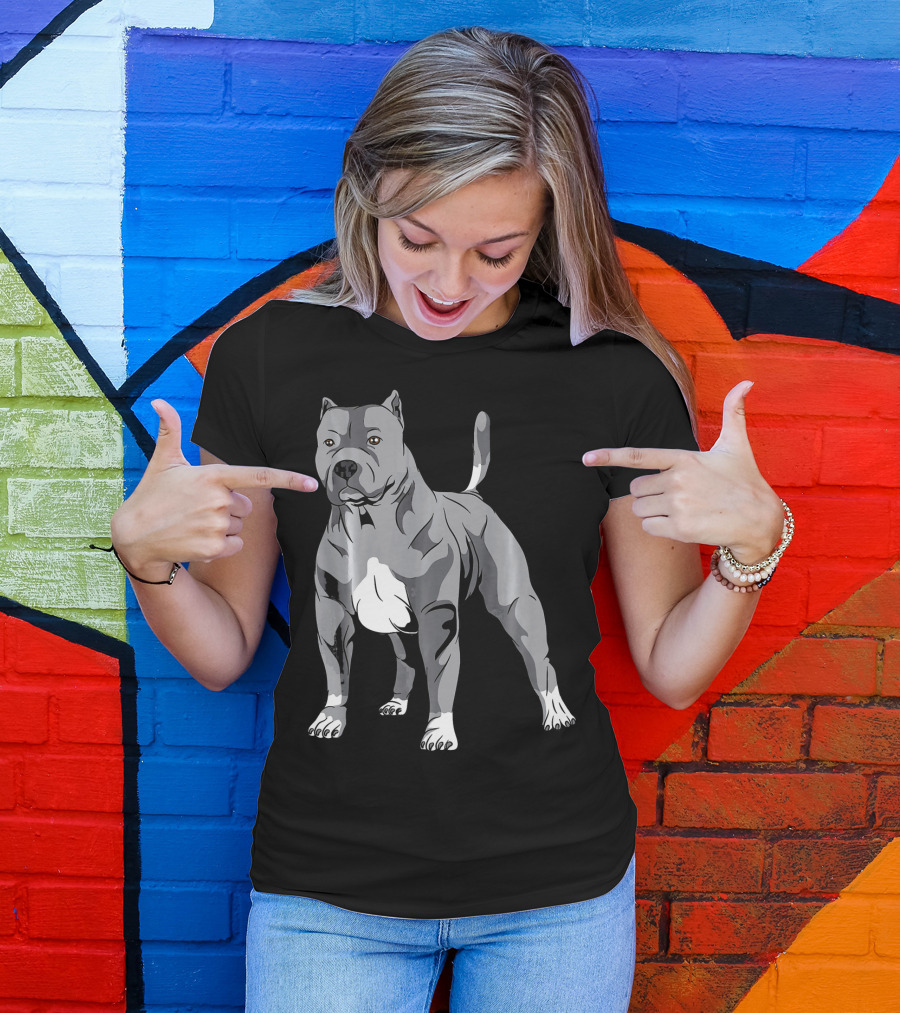 Pit Bull Breed Grey Loyal Companion Dog T-Shirt