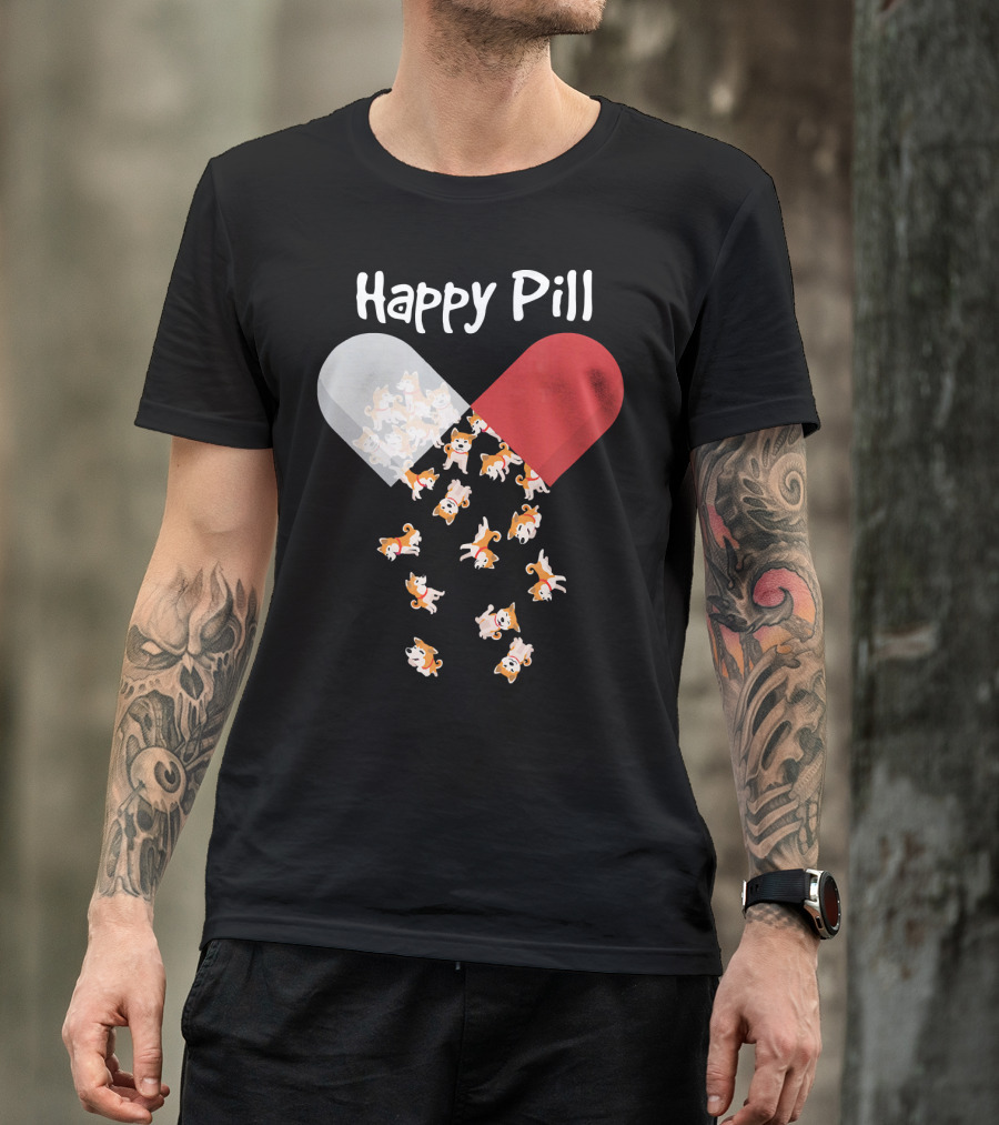 Happy Pill Akita Dog Capsule Delight T-Shirt