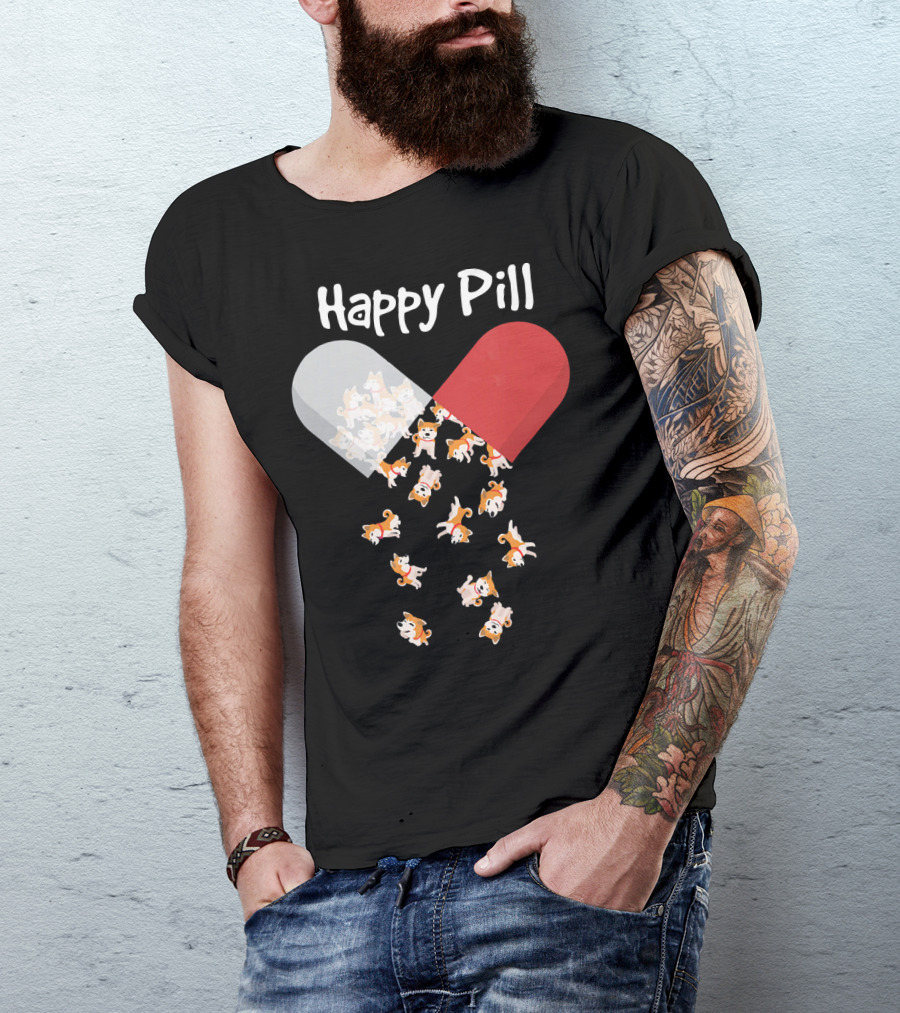 Happy Pill Akita Dog Capsule Delight T-Shirt
