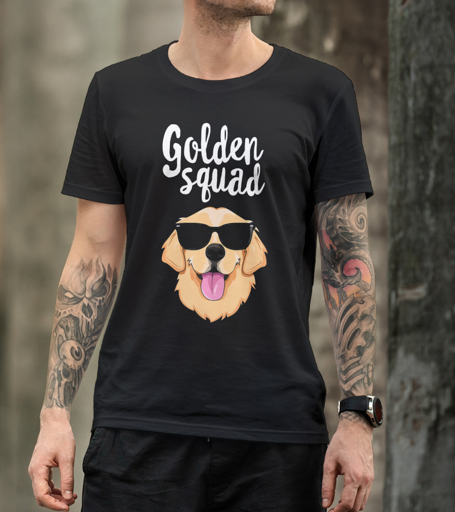 Golden Squad Kids Boys Cool Retro Dog Sunglasses T-Shirt