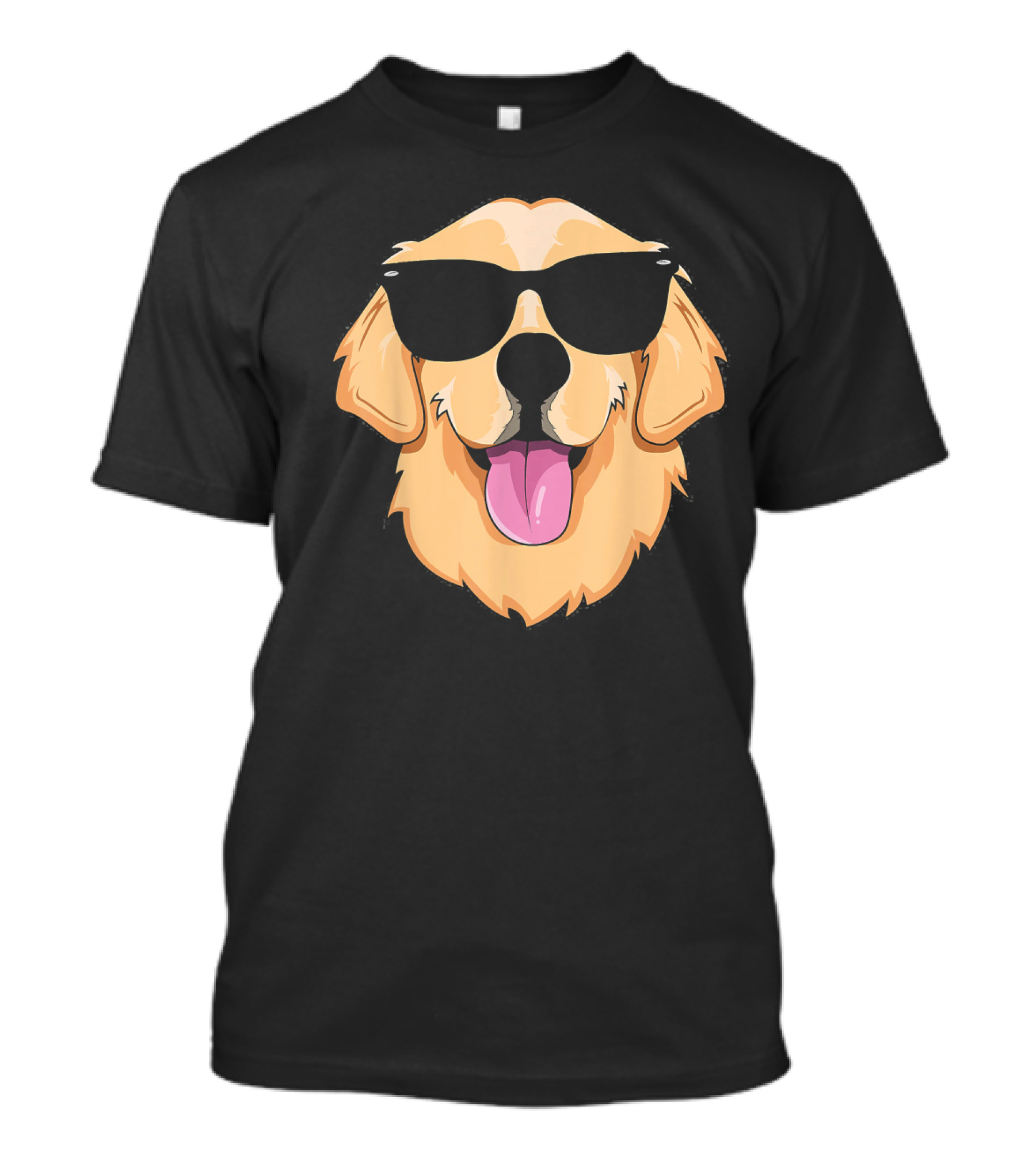 Golden Retriever Wearing Cool Sunglasses With Tongue Out T-Shirt