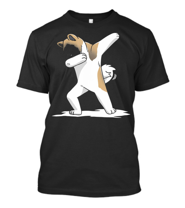Cute Dabbing Akita Dog Funny Dance Moves T-Shirt