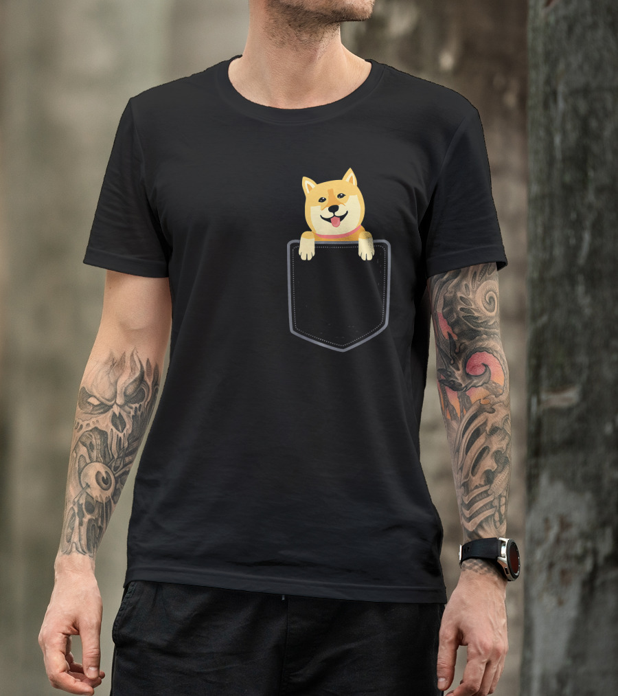 Funny Dog In Pocket Perfect For Aki Shiba Inu Pup Charm T-Shirt