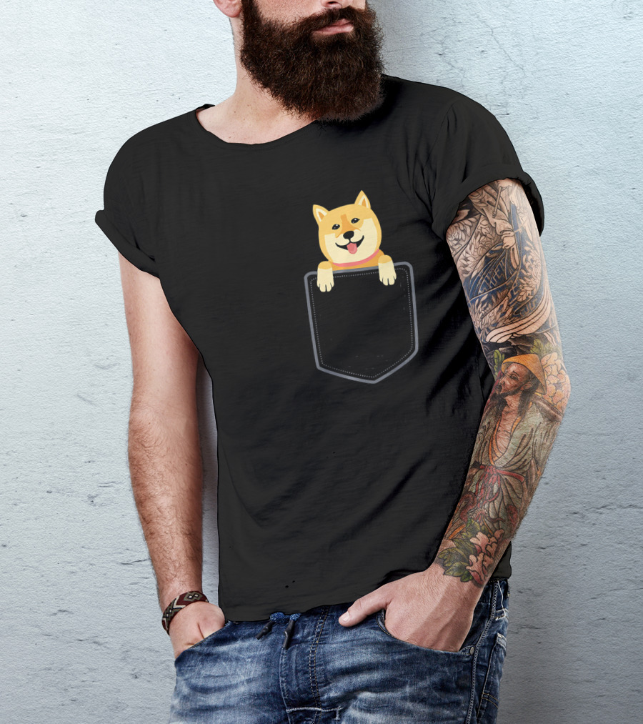 Funny Dog In Pocket Perfect For Aki Shiba Inu Pup Charm T-Shirt