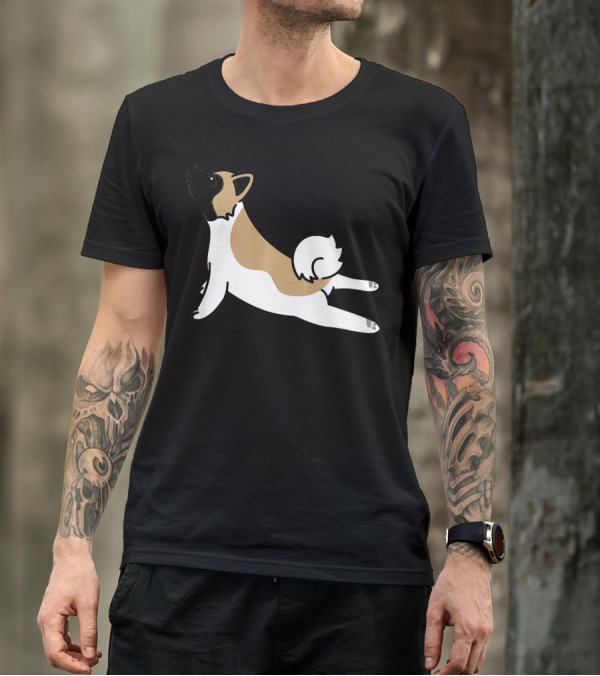 Akita Yoga Pose Funny Dog T-Shirt