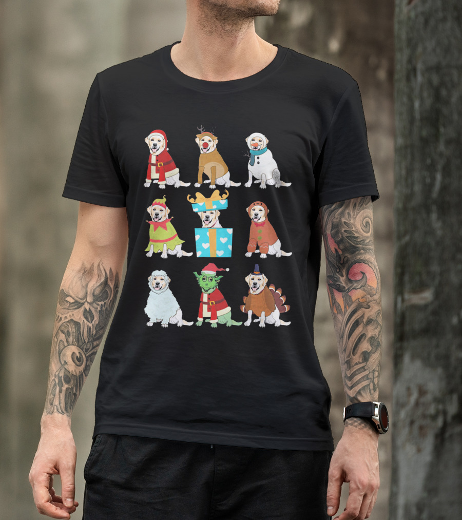 Labrador Christmas Santa Reindeer Snowman Elf Present Gingerbread Sheep Yoda Turkey T-Shirt