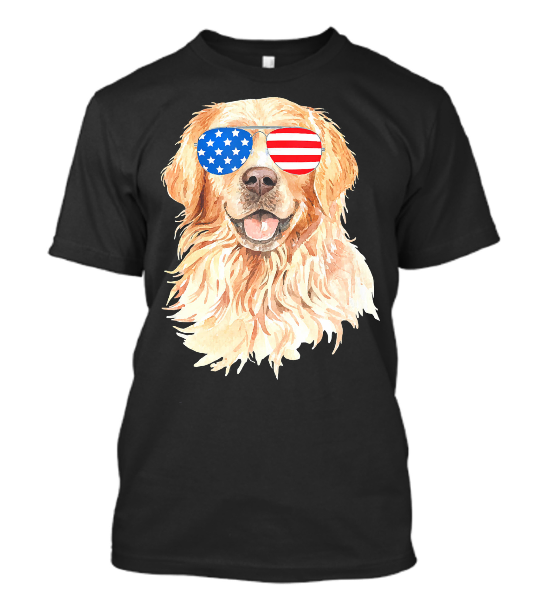 4th Of July Merica Golden Retriever USA Sunglasses T-Shirt