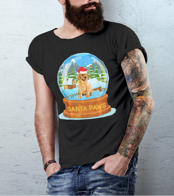 Santa Paws Snow Globe Christmas Labrador Puppy T-Shirt